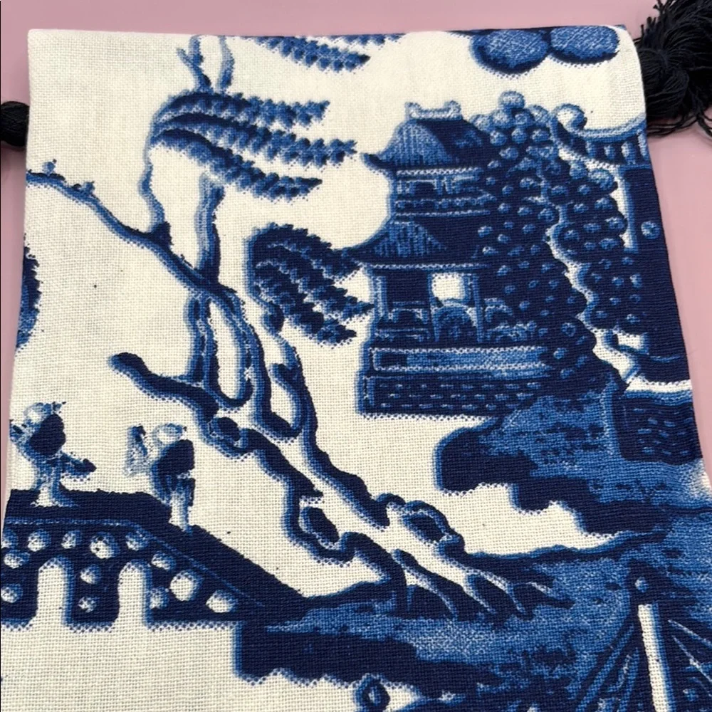 Two’s Company Blue &White Willow Dish Towels with Tassels - Set of 2 - Picture 11 of 11